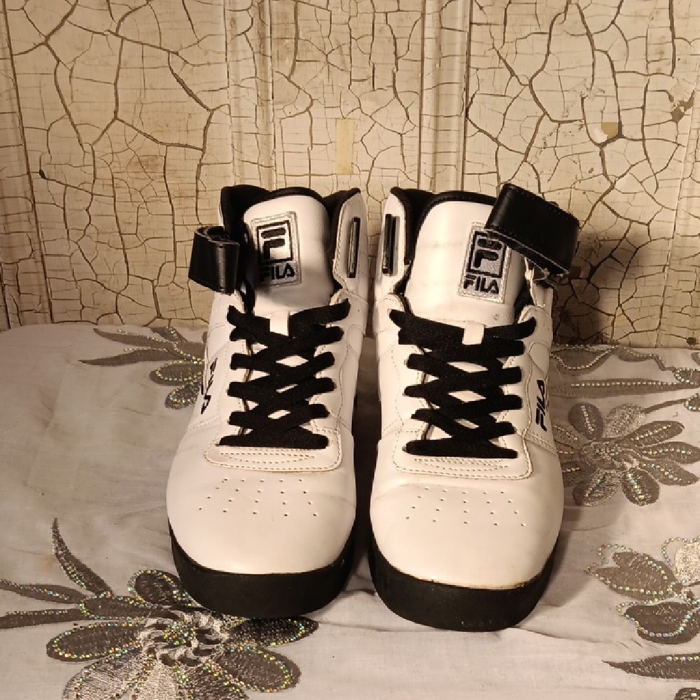 Fila Black and White High-Top Sneakers